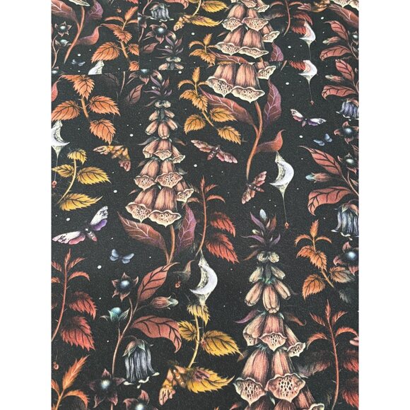 Disturbia Dark Floral Gothic Midi Dress Foxglove Witchy Cottagecore US 12 - Picture 6 of 10